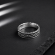 Bague Homme Argent 925 Style Tressé Noir Élégant