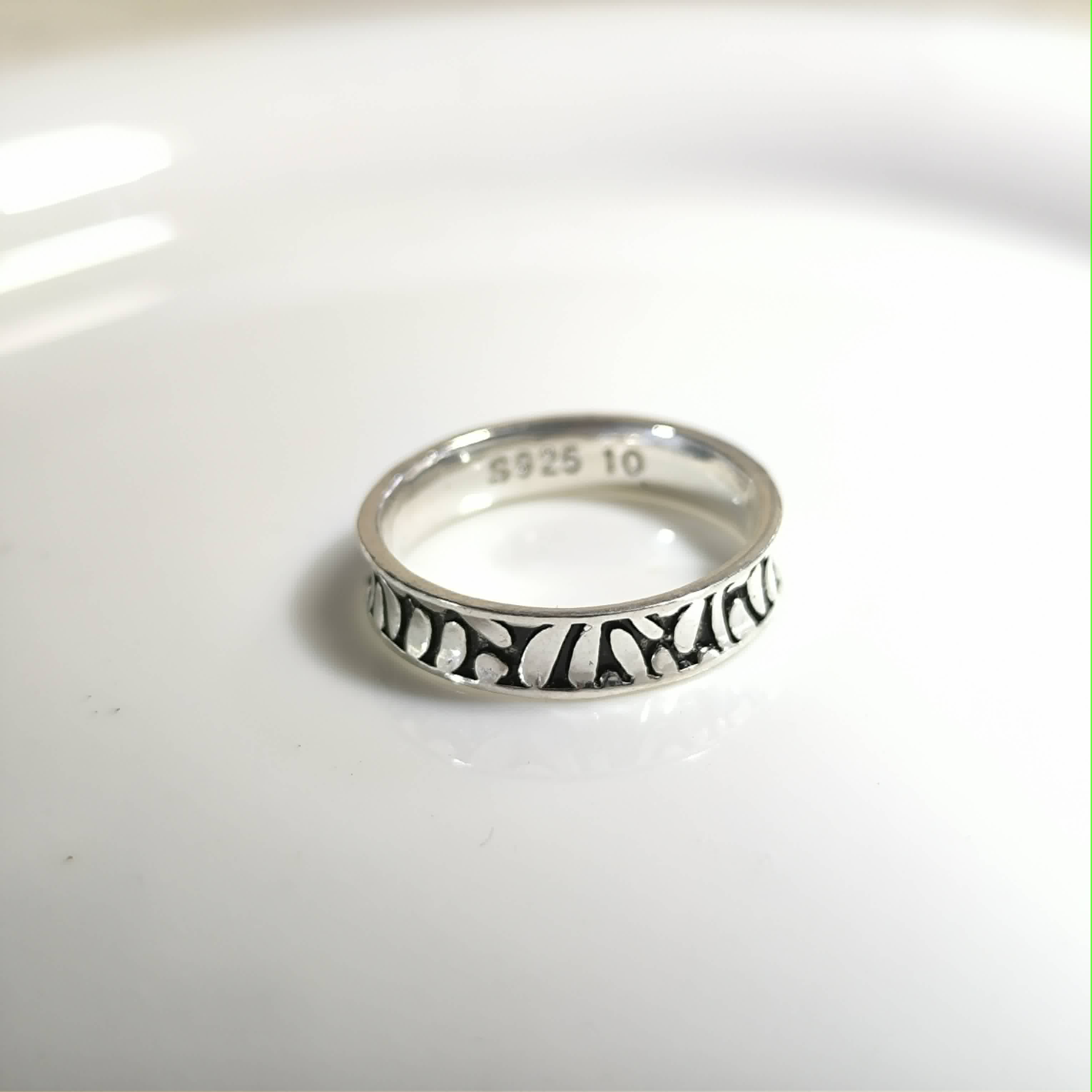 Bague Homme Fine en Argent 925 – Motif Nature Élégant