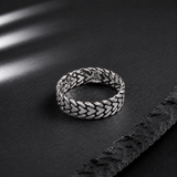 Bague Homme Argent 925 Motif Cœur Tressé