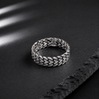 Bague Homme Argent 925 Motif Cœur Tressé