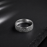 Bague Homme Argent 925 Motif Ondulé Moderne