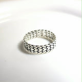 Bague Homme Argent 925 Motif Cœur Tressé