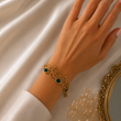 Bracelet Impérial Vert & Or – Élégance Intemporelle
