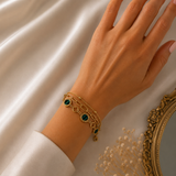 Bracelet Impérial Vert & Or – Élégance Intemporelle