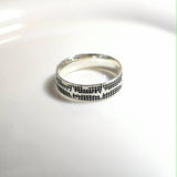 Bague Homme Argent 925 Motif Battement Moderne