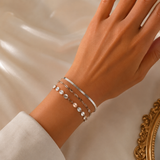 ✨ Bracelet Multicouche Argenté Éclat Moderne