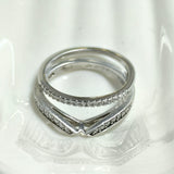 Bague Double Élégance en Argent – Design Chic avec Cristaux