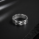 Bague Homme Argent 925 Motif Géométrique Moderne