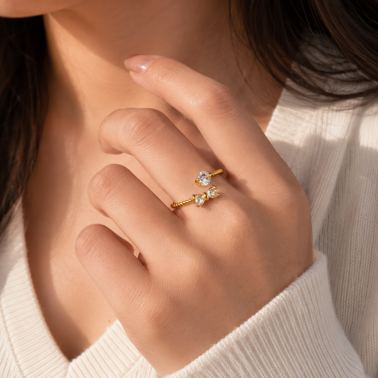 Bague Nœud Brillant ✨