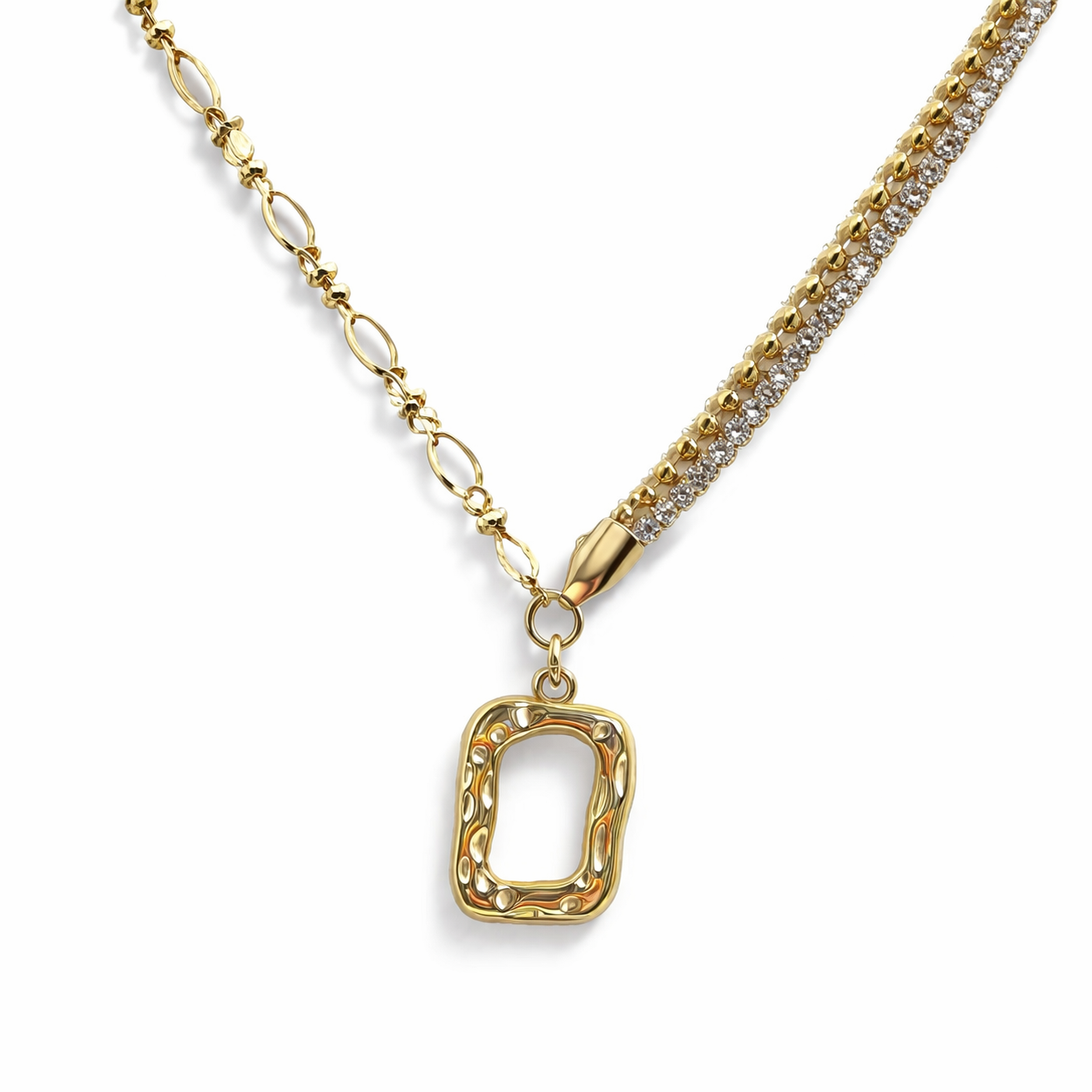 Collier Élégance Dorée – Pendentif Géométrique Raffiné