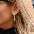 Boucles d’Oreilles Chaîne Dorée – Acier Inoxydable & Strass