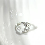 Bague Argent Étoile Perle – Design Ouvert & Cristaux Brillants