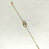 Bracelet Élégance Carrée – Pierre Centrale & Dorée (Bleu, Blanc, Rose)