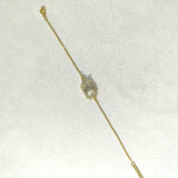 Bracelet Élégance Carrée – Pierre Centrale & Dorée (Bleu, Blanc, Rose)