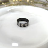 Bague Homme Noire Chiffres Romains – Style Élégance Intemporelle