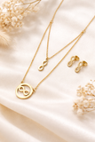 Parure Infini Dorée – Collier & Boucles d’Oreilles en Acier Inoxydable