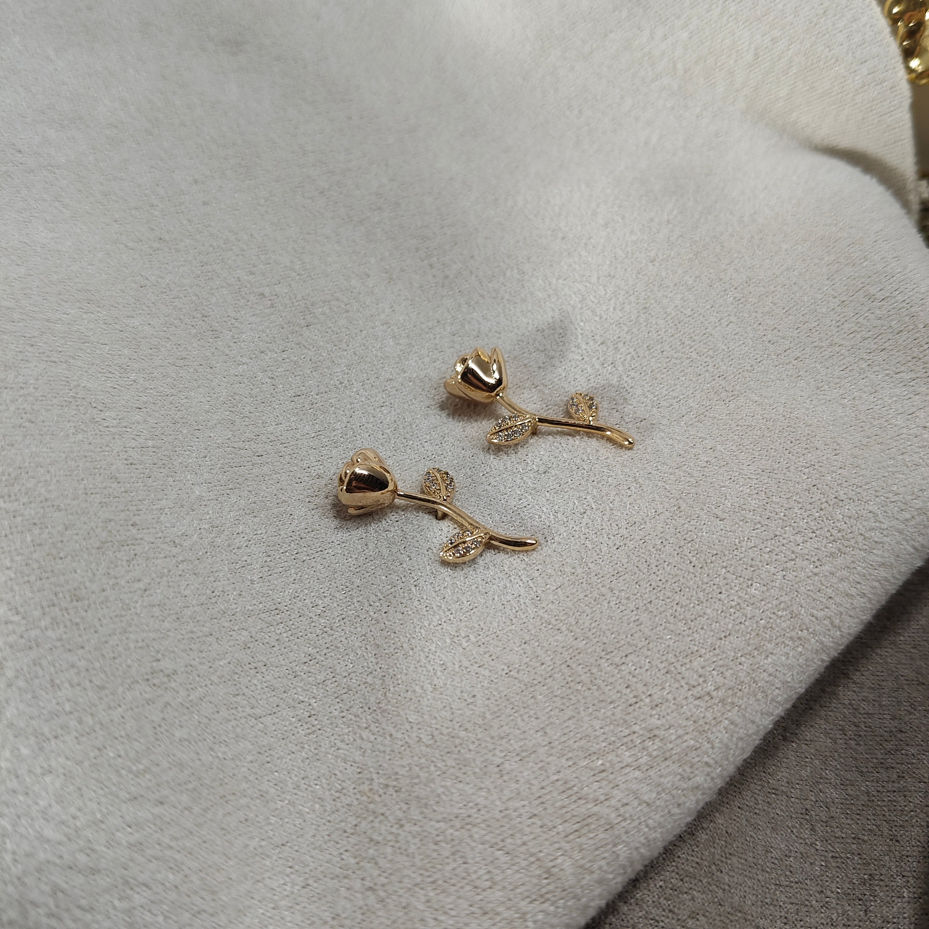 Boucles d’Oreilles Rose Élégante Plaqué Or Xuping