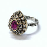 Bague Antique Impériale en Argent & Bronze – Pierre Violette