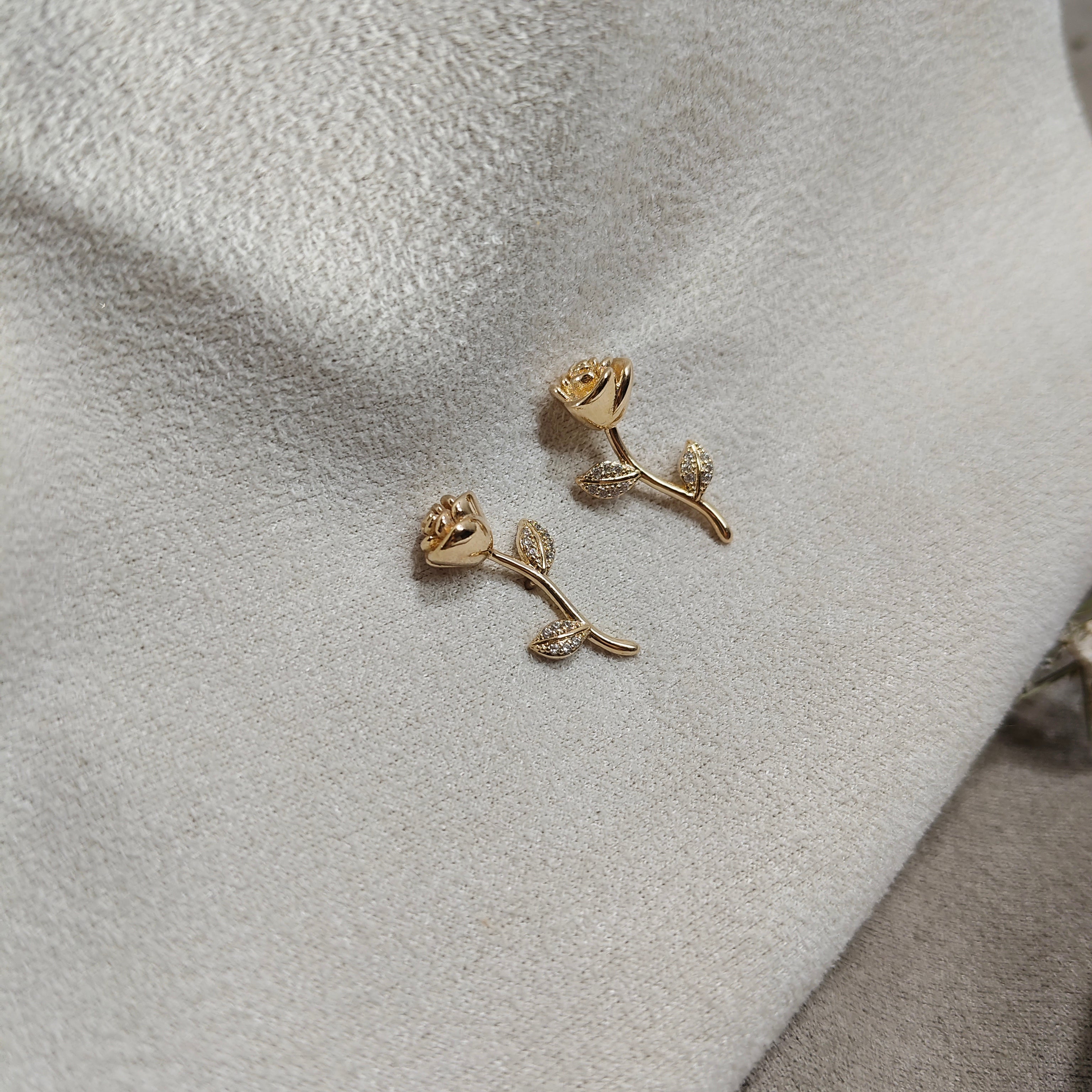 Boucles d’Oreilles Rose Élégante Plaqué Or Xuping