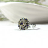 Bague Antiques Impériales en Argent & Bronze – Pierres de Couleur