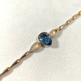 Bracelet élégant en xuping plaqué or avec cristal Swarovski bleu en goutte