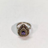 Bague Antique Impériale en Argent & Bronze – Pierre Violette