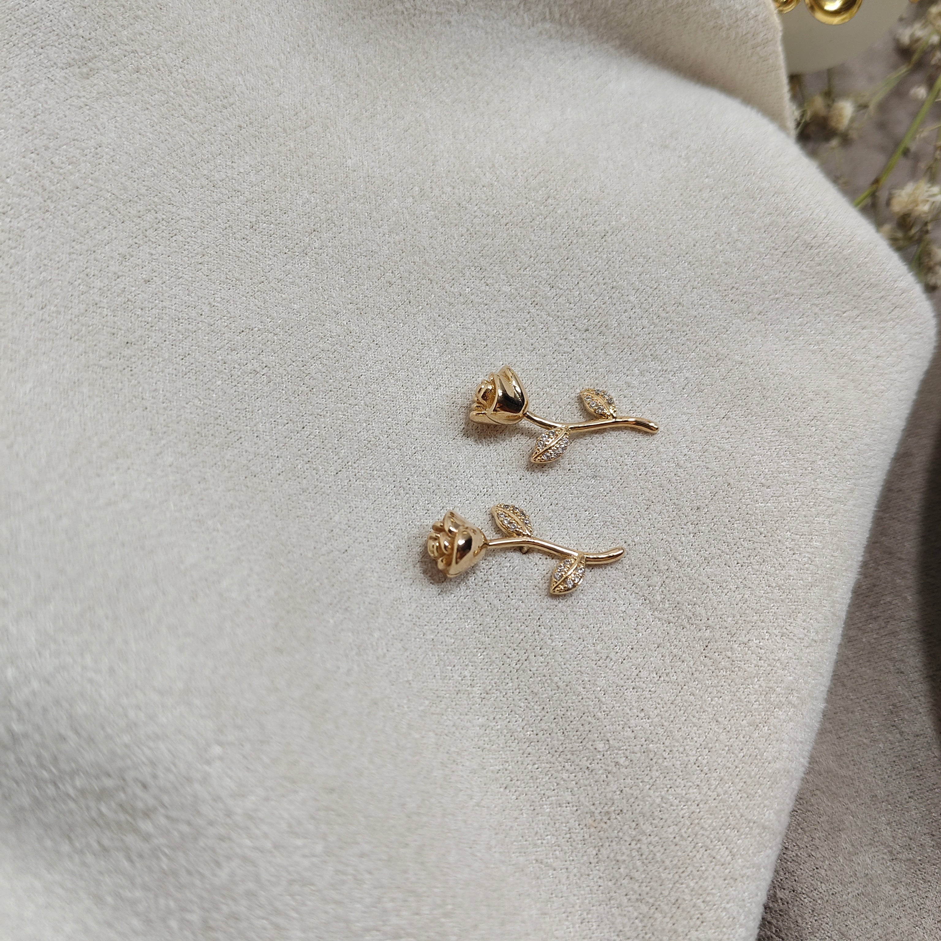 Boucles d’Oreilles Rose Élégante Plaqué Or Xuping
