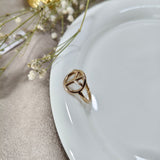Bague Symbole Paix Minimaliste – Plaqué Or CN – Garantie 10 Ans