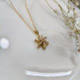 Chaîne Dorée avec Pendentif Étoile Sertie de Pierres