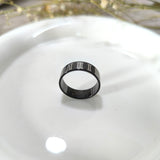 Bague Homme Noire Chiffres Romains – Style Élégance Intemporelle