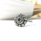 Bague Antiques Impériales en Argent & Bronze – Pierres de Couleur