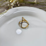 Bague Élégance Infinie Plaqué Or avec Zircons Brillants