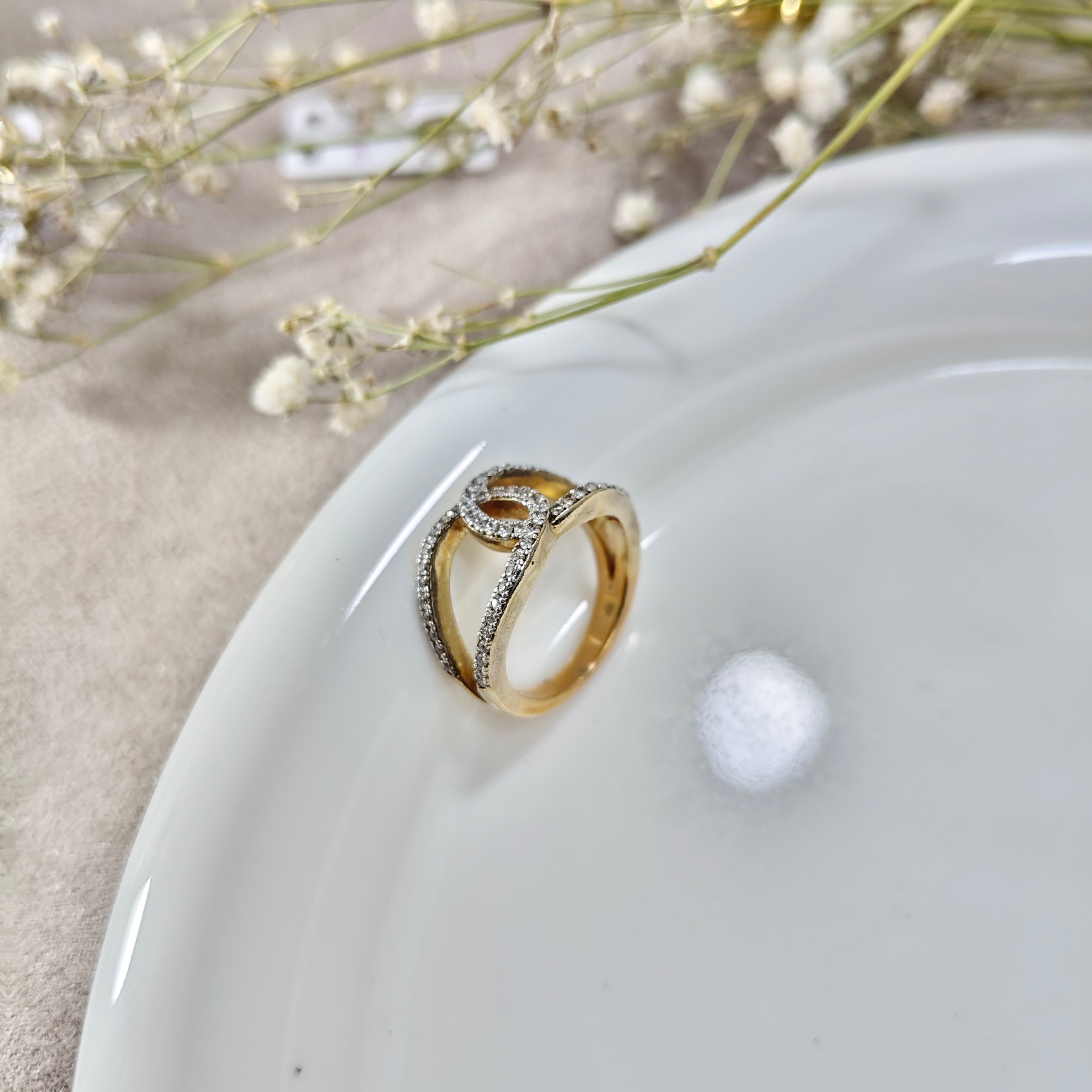 Bague Infini Scintillante – Plaqué Or CN et Zircons – Garantie 10 Ans