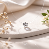 Collier Fil Invisible Cristal Luxe argent 925 – Effet Flottant