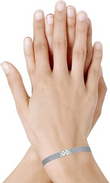 Bracelet Acier Demi Jonc Plat et Ecailles