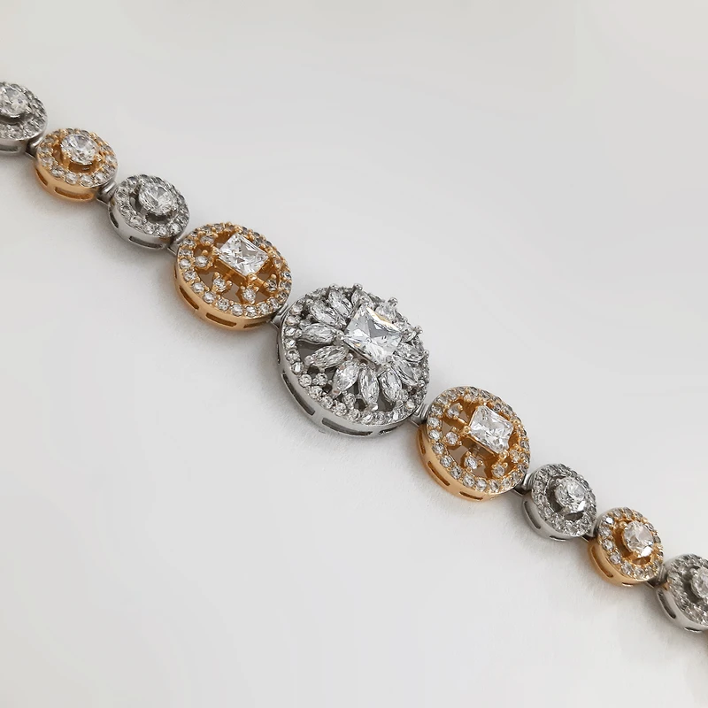 Gourmette Luxe Éclat Royal – Plaqué Or & Zirconiums Brillants