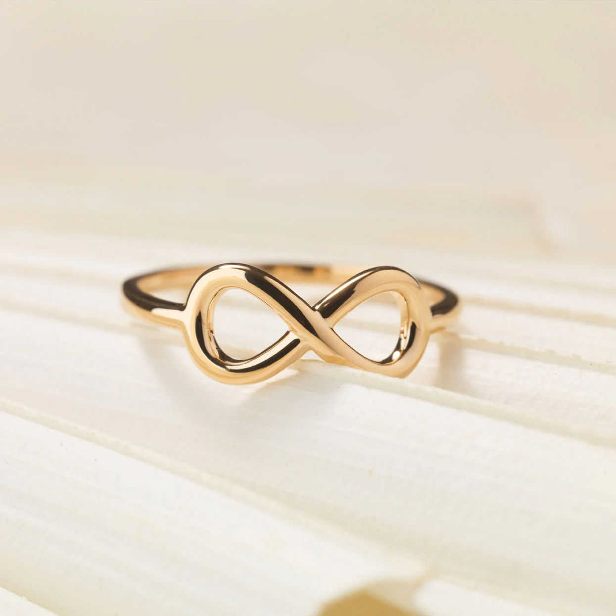 Bague infini en plaqué or – Garantie 10 ans