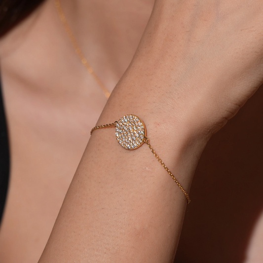 Bracelet CN Élégance Cristal – Plaqué Or 10 Ans Garantie